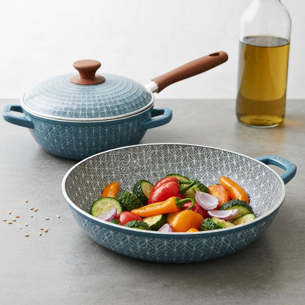 David Burke GeoClad ceramic cookware with laser-etched geometric pattern