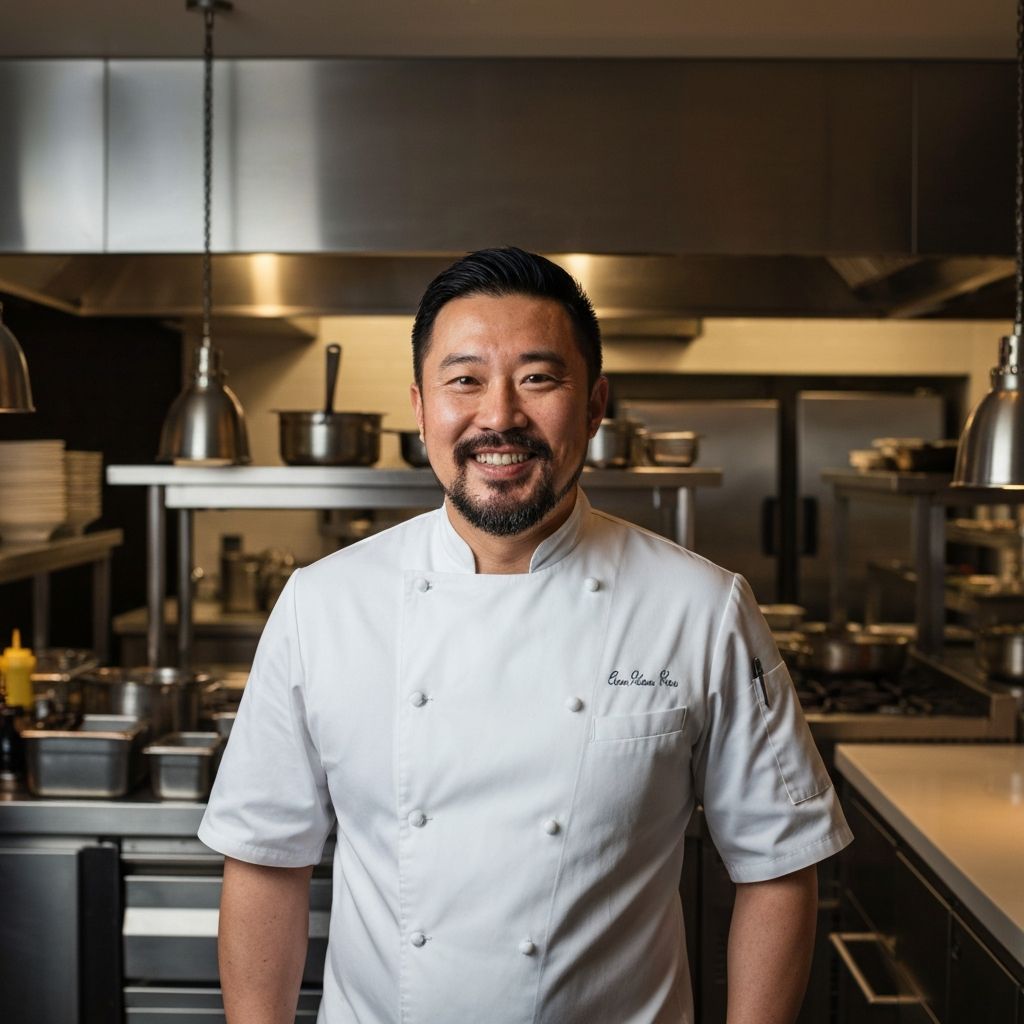 Chef David Burke in professional kitchen