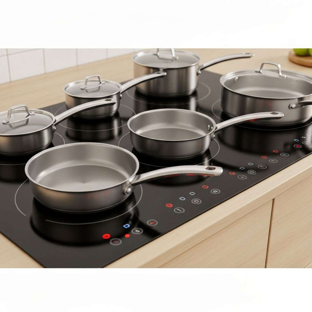David Burke Cookware on induction cooktop demonstrating universal compatibility