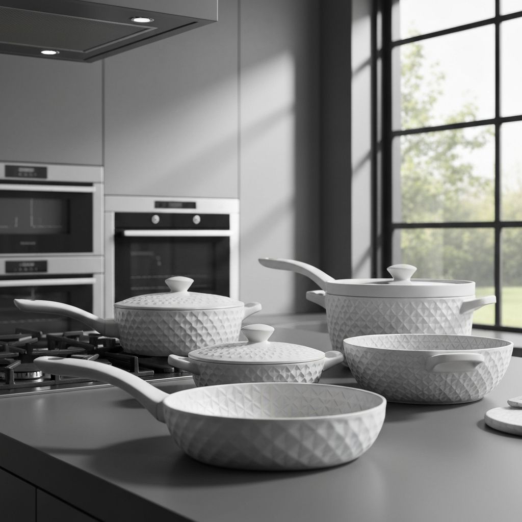 David Burke GeoClad ceramic cookware with geometric pattern